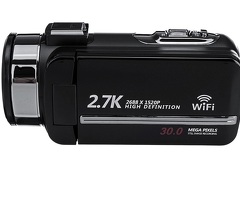 Câmera de Vídeo Digital de Alta Definição 2.7K, 30 Mega Pixels, Filmadora WiFi
